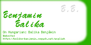 benjamin balika business card